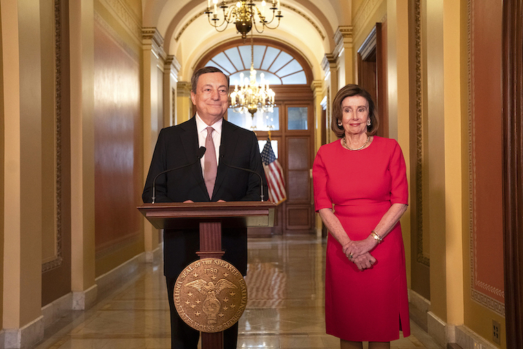 presidente-Draghi-speaker-Nancy-Pelosi